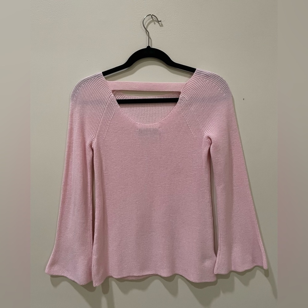 LOFT Light pink flare sleeve sweater